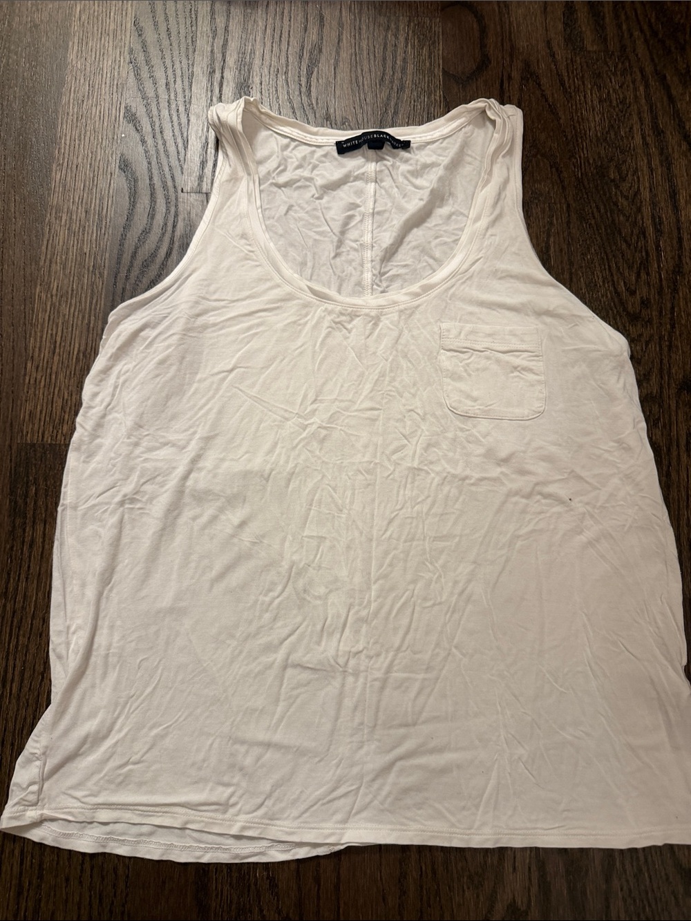 White House Black Market White Scoop Neck Pocket Tank